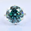 3.80ct Natural VS1 Blue Moissanite Ring Certified Birthday Gift 18K Gold Plated Ver 18K Gold Plated