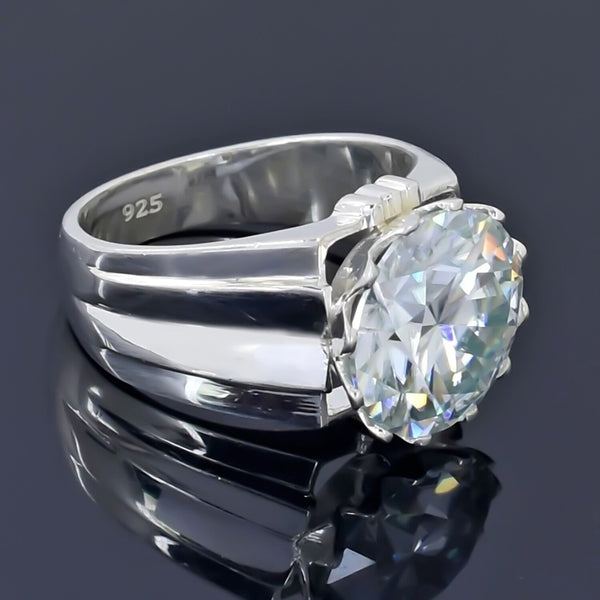 3.65ct Certified VS1 White Moissanite Solitaire Ring For Women 18K Gold Plated Verm 18K Gold Plated