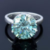 7.75ct Natural VS1 Blue Moissanite Ring Certified Gift For Love 18K Gold Plated Ver 18K Gold Plated