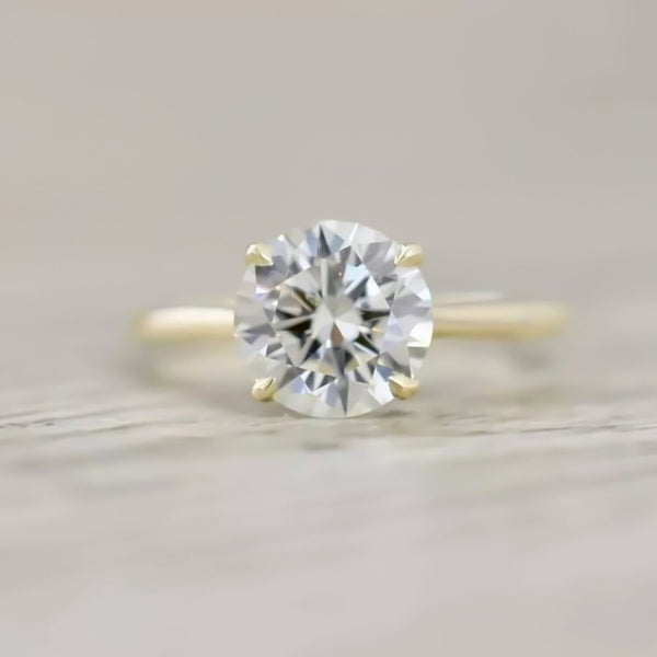 3.4ct Certified White Moissanite VS1 Ring For Anniversary Gift 18K Gold Plated Verm 18K Gold Plated