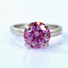 1.2ct Certified VVS1 Pink Moissanite Solitaire Ring For Women 18K Gold Plated Verme 18K Gold Plated