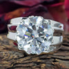 3.65ct Certified VS1 White Moissanite Solitaire Ring For Women 18K Gold Plated Verm 18K Gold Plated