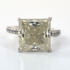 Certified 4.80ct Natural VS1 Princess Moissanite Ring For Wedding 18K Gold Plated V 18K Gold Plated