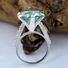 3.80ct Natural VS1 Blue Moissanite Ring Certified Birthday Gift 18K Gold Plated Ver 18K Gold Plated