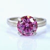 Certified 2.1ct Natural VVS1 Round Pink Moissanite Ring for Women in 18K Gold Plate 18K Gold Plated