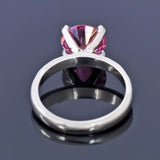 Certified 2.1ct Natural VVS1 Round Pink Moissanite Ring for Women in 18K Gold Plated