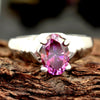 Certified 1.55ct Natural VVS1 Oval Pink Moissanite Solitaire Ring in 18K Gold Plate 18K Gold Plated