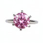 Certified 1.5ct VVS1 Pink Moissanite Engagement Ring 925 Sterling Silver 18K Gold Plated
