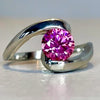 Certified 1.3ct Natural VVS1 Pink Moissanite Ring Jewellery for Women 18K Gold Plated