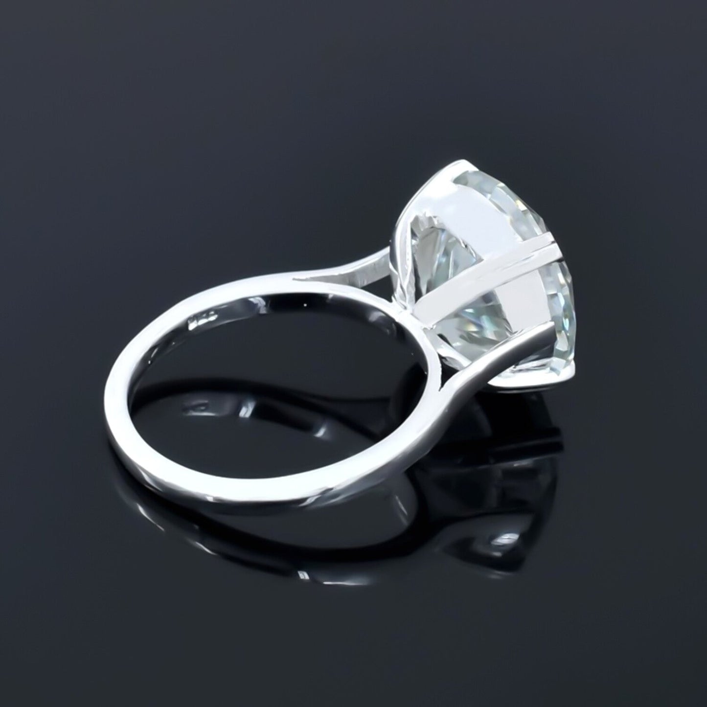 Certified Natural RARE 6.2ct VS1 White Moissanite Engagement Ring in 18K Gold Plate 18K Gold Plated