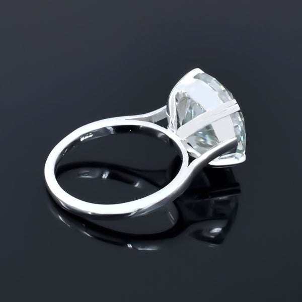 Certified Natural RARE 6.2ct VS1 White Moissanite Engagement Ring in 18K Gold Plate 18K Gold Plated