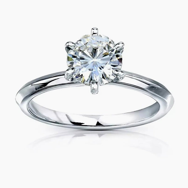 Certified 1.5ct Natural VS1 GH White Moissanite Engagement Ring 18K Gold Plated Ver 18K Gold Plated