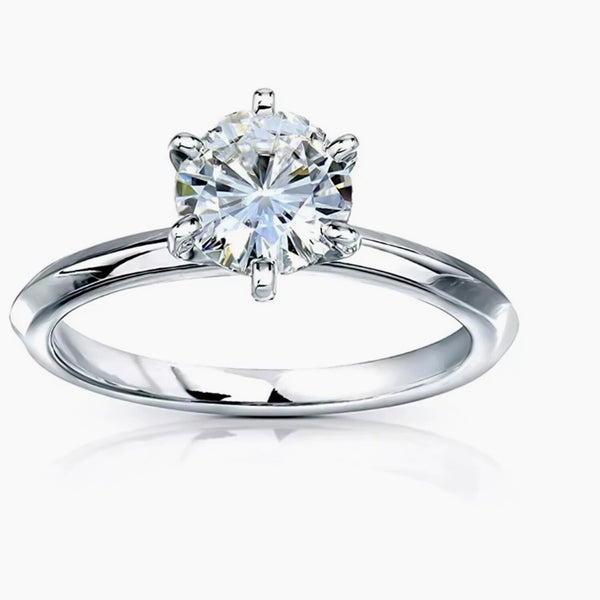 Certified 1.5ct Natural VS1 GH White Moissanite Engagement Ring 18K Gold Plated Ver 18K Gold Plated