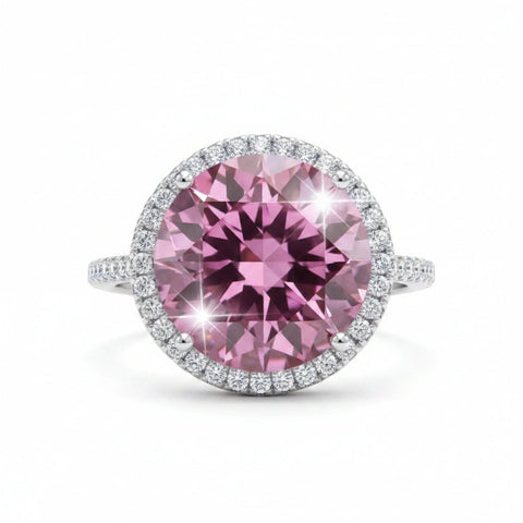 Certified Natural 4.50ct VVS1 Pink Moissanite Ring For Valentines Gift 18K Gold Pla 18K Gold Plated