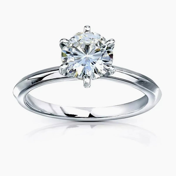 Certified 1.5ct Natural VS1 GH White Moissanite Engagement Ring 18K Gold Plated Ver 18K Gold Plated