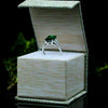Certified 3.80 Ct Natural Emerald & Moissanite Engagement Ring 14K Solid White Gol 18K Gold Plated