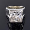 Certified Natural 5.40ct VS1 Princess White Moissanite Ring in 18K Gold Plated Verm 18K Gold Plated