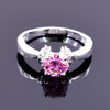 Certified Natural 1.35ct VVS1 Pink Moissanite Ring For Women in 18K Gold Plated Ver 18K Gold Plated
