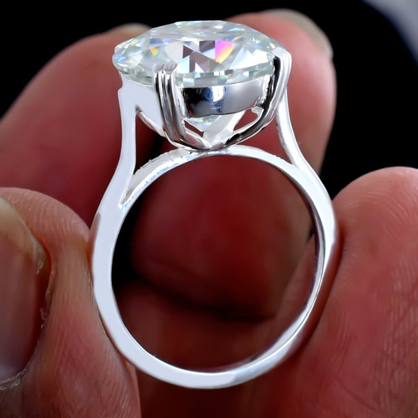 Certified Natural RARE 6.2ct VS1 White Moissanite Engagement Ring in 18K Gold Plate 18K Gold Plated