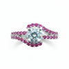 1ct Off Blue & Pink Moissanite Ring Natural VVS1 For Women Gift 18K Gold Plated Ver 18K Gold Plated