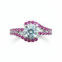 1ct Off Blue & Pink Moissanite Ring VVS1 For Women Gift 18K Gold Plated Ver 18K Gold Plated