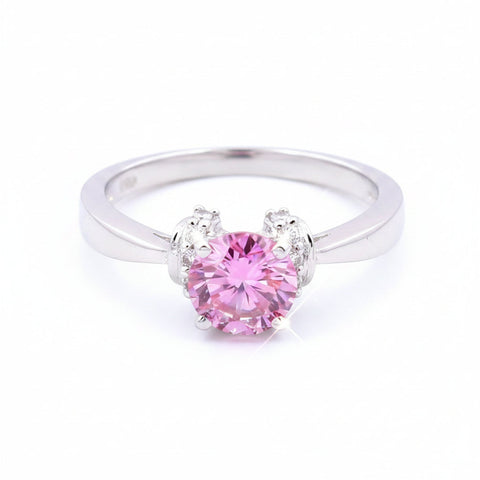 1ct Natural VVS1 Pink Moissanite Solitaire Ring Certified Jewellery 18K Gold Plated V 18K Gold Plated