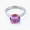 3.20ct VVS1 Pink Moissanite Ring Certified Gift For Women Love 18K Gold Plated Verm 18K Gold Plated