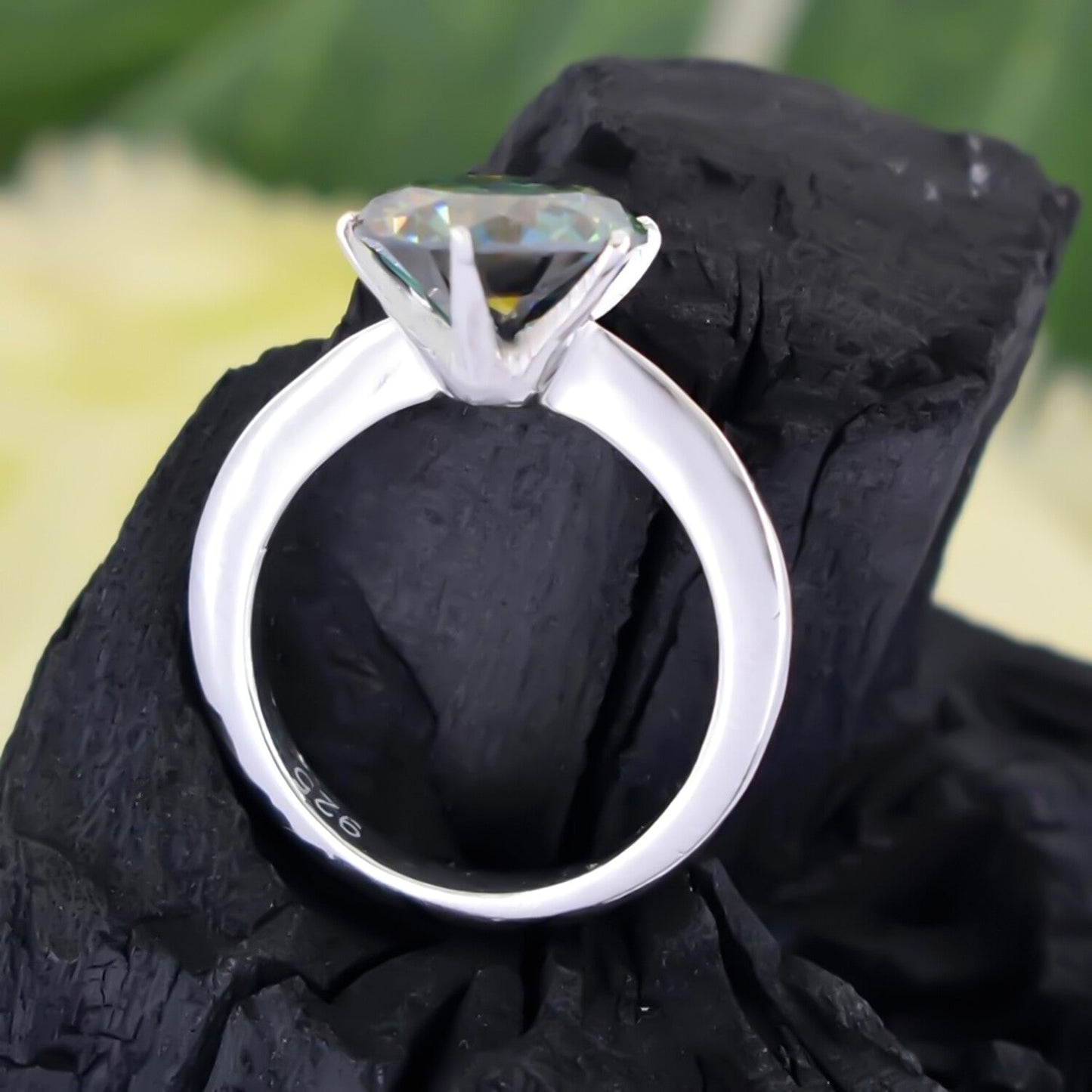 5.50ct Blue Moissanite Ring Natural VS1 Certified Birthday Gift 18K Gold Plated Ver 18K Gold Plated