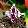 2.7ct VVS1 Pink Moissanite Ring Certified Gift Idea For Her 18K Gold Plated