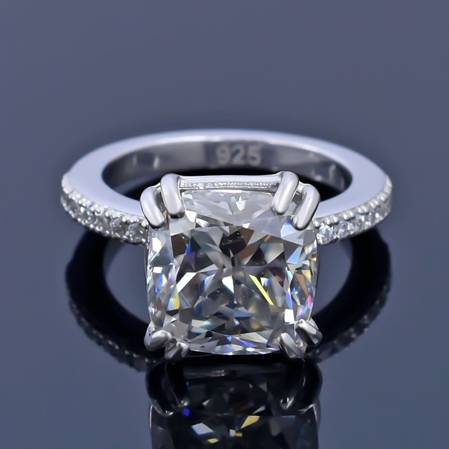 6.75ct White Moissanite Ring Natural VS1 Certified For Christmas 18K Gold Plated Ve 18K Gold Plated