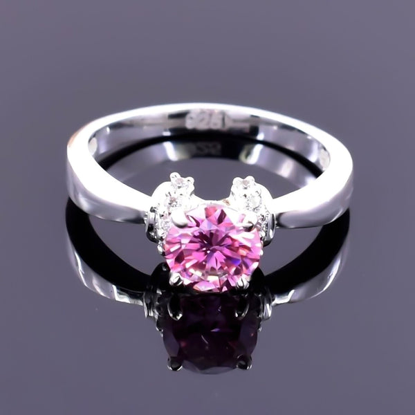 1ct Natural VVS1 Pink Moissanite Solitaire Ring Certified Jewellery 18K Gold Plated V 18K Gold Plated