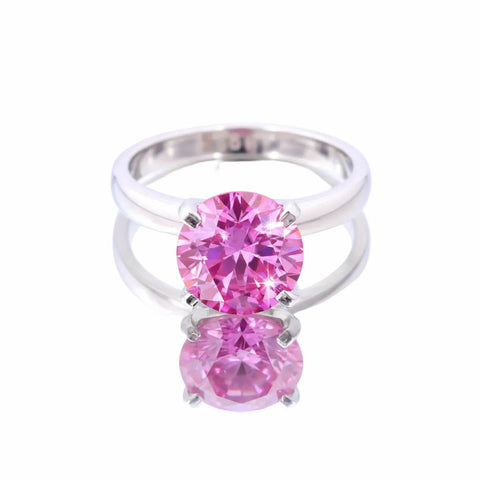 3.20ct VVS1 Pink Moissanite Ring Certified Gift For Women Love 18K Gold Plated Verm 18K Gold Plated