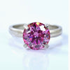 3.20ct VVS1 Pink Moissanite Ring Certified Gift For Women Love 18K Gold Plated Verm 18K Gold Plated