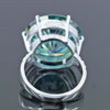 17.20 Ct Certified Round Cut Blue Moissanite Solitaire Ring Gold Vermeil - View 4 - GEMHUB