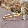 3.90 Cts Certified Oval Cut White Moissanite Solitaire Ring 18K Gold Plated