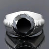 5.20 Ct Certified Round Cut Black Moissanite Gold Vermeil Ring For Engagement - GEMHUB