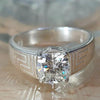 2.30 Ct. Certified Round Cut White Moissanite Sterling Solitaire Ring 18K Gold Plat 18K Gold Plated
