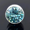 Stunning 11 Ct Blue Moissanite Solitaire Pendant in Gold Vermeil Gift for Her - View 3 - GEMHUB
