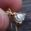 4.10 Ct White Moissanite Solitaire Pendant in Gold Vermeil Certified Gift - View 4 - GEMHUB