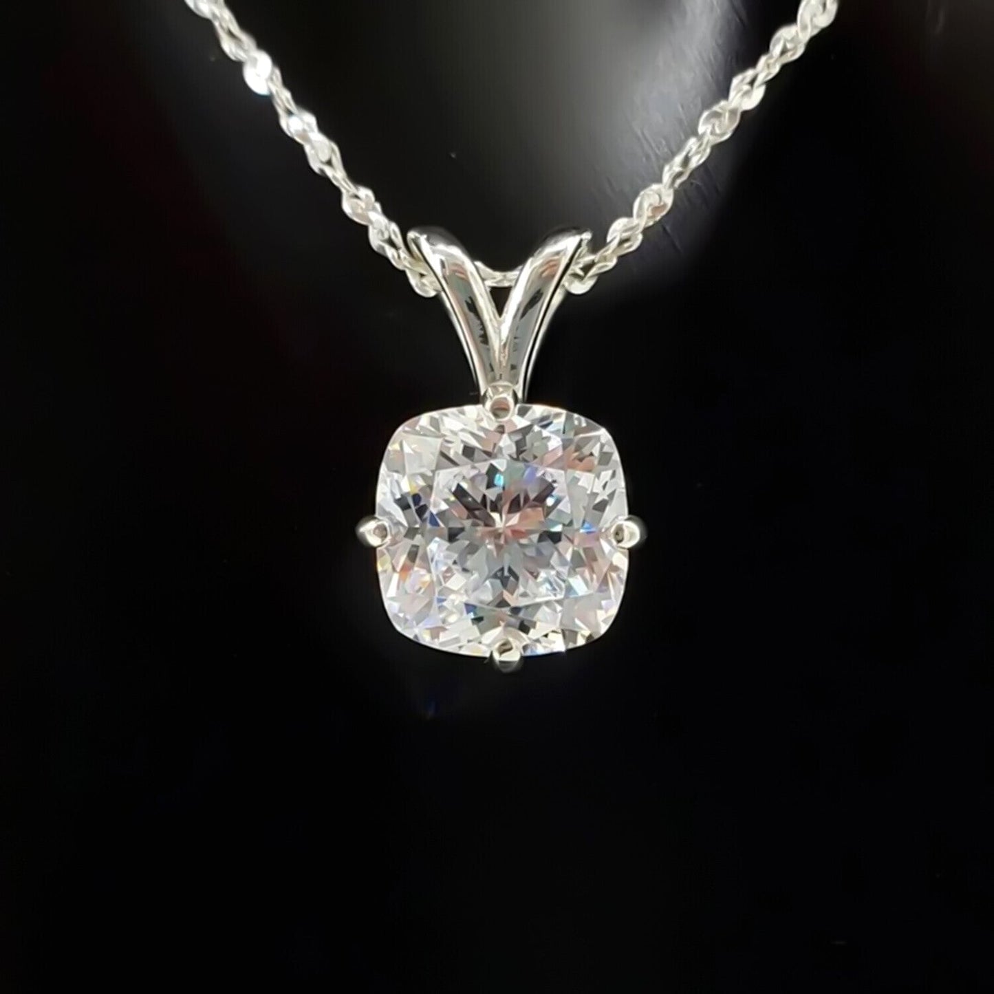 7.15 Ct Certified White Moissanite Solitaire Pendant in Gold Vermeil Jewellery - GEMHUB