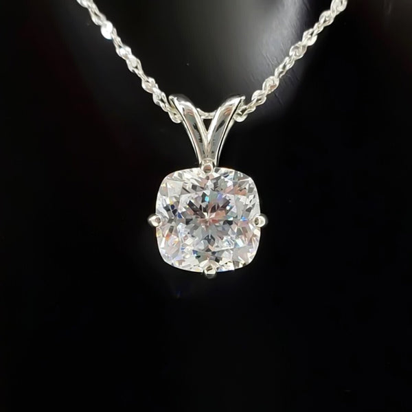 7.15 Ct Certified White Moissanite Solitaire Pendant in Gold Vermeil Jewellery - GEMHUB