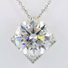 11.00 Ct White Moissanite Solitaire Pendant in Gold Vermeil Certified Gift - GEMHUB