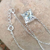 3.85 Ct Princess Cut White Moissanite Solitaire Pendant in Certified 18K Gold Plate 18K Gold Plated