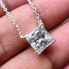 3.85 Ct Princess Cut White Moissanite Solitaire Pendant in Certified 18K Gold Plate 18K Gold Plated