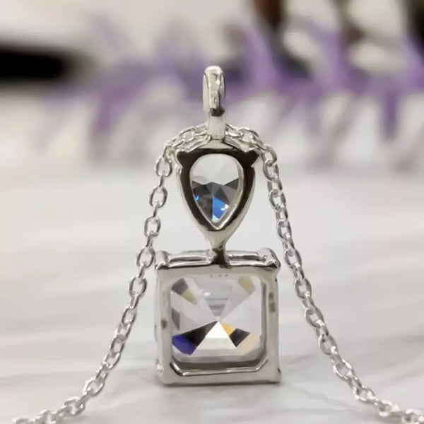 4.60 Ct Certified White Moisanite Solitaire Pendant Gold Vermeil Christmas Gift - View 3 - GEMHUB