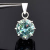 6.50 Ct Blue Moissanite Solitaire Pendant in Gold Vermeil Holiday Jewellery Gift - View 2 - GEMHUB