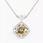 6.50 ct DEW Champagne Moissanite Pendant Gold Vermeil