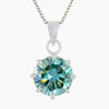 6.50 Ct Blue Moissanite Solitaire Pendant in Gold Vermeil Holiday Jewellery Gift - GEMHUB