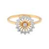 0.34Ct IGI Certified 18k Yellow Gold Floral Cocktail Diamond Ring For Engagement