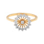 0.34Ct IGI Certified 18k Yellow Gold Floral Cocktail Diamond Ring For Engagement